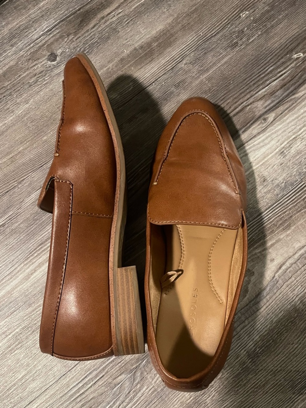 Classic women Leather Loafers in Brown